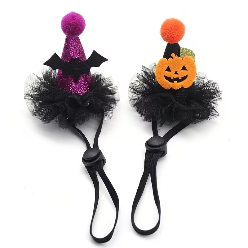 Party Hat Cone - Bando Pesta Hewan Peliharaan Mini Halloween,