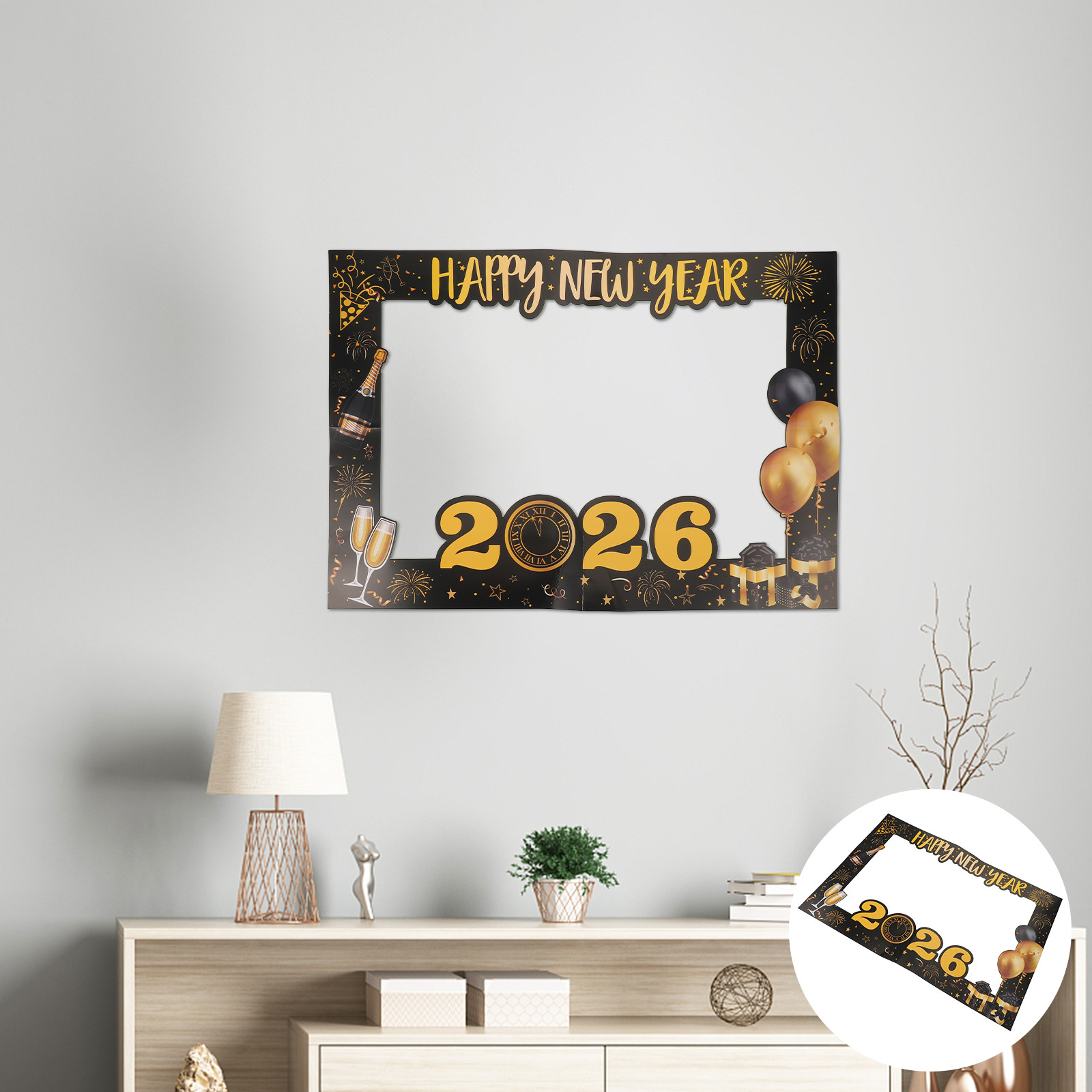 Photo Booth Frame - Bingkai Foto Tahun Baru Genggam Besar