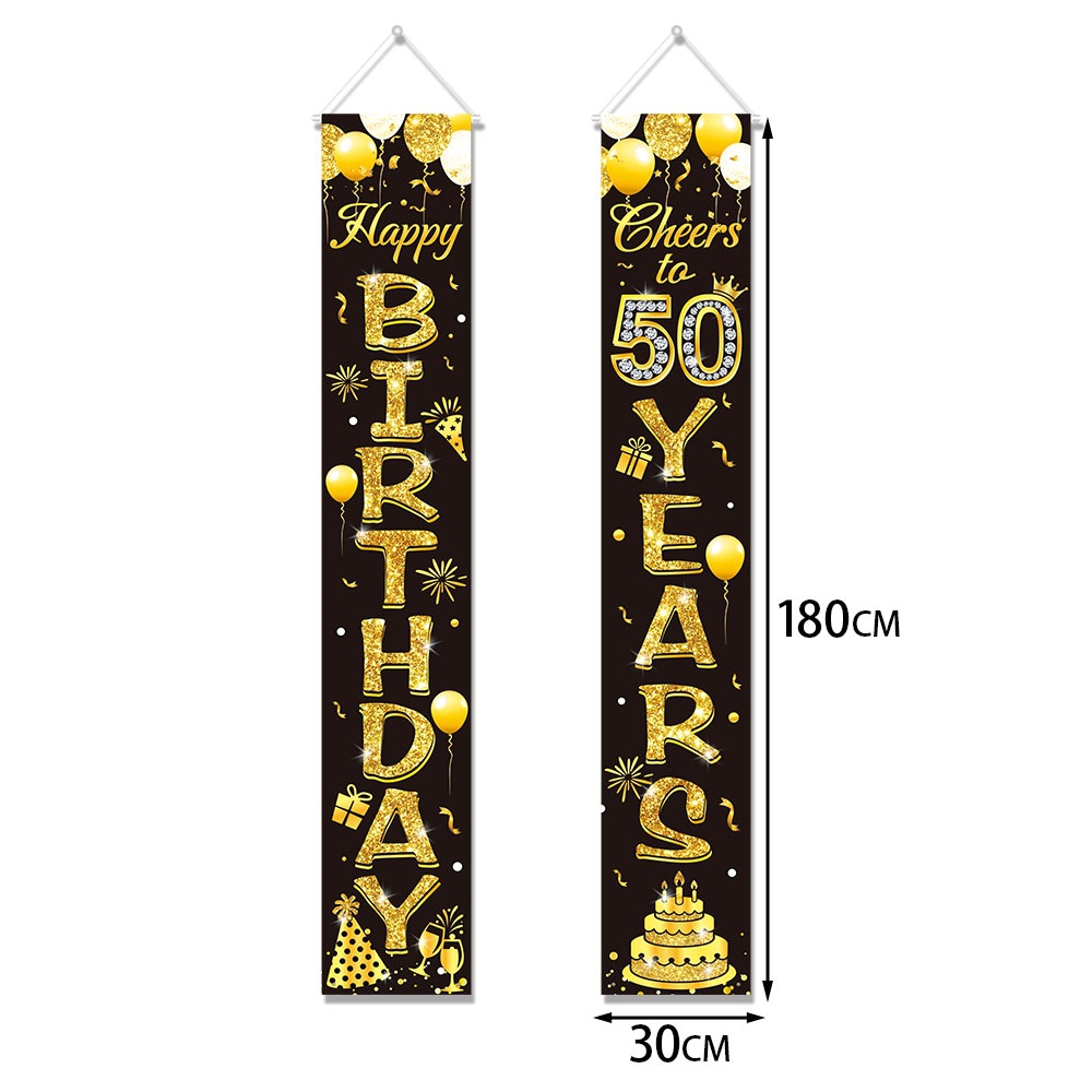 Dekorasi Ulang Tahun ke-50 Hit - Party Banner Gold ulasan dan harga