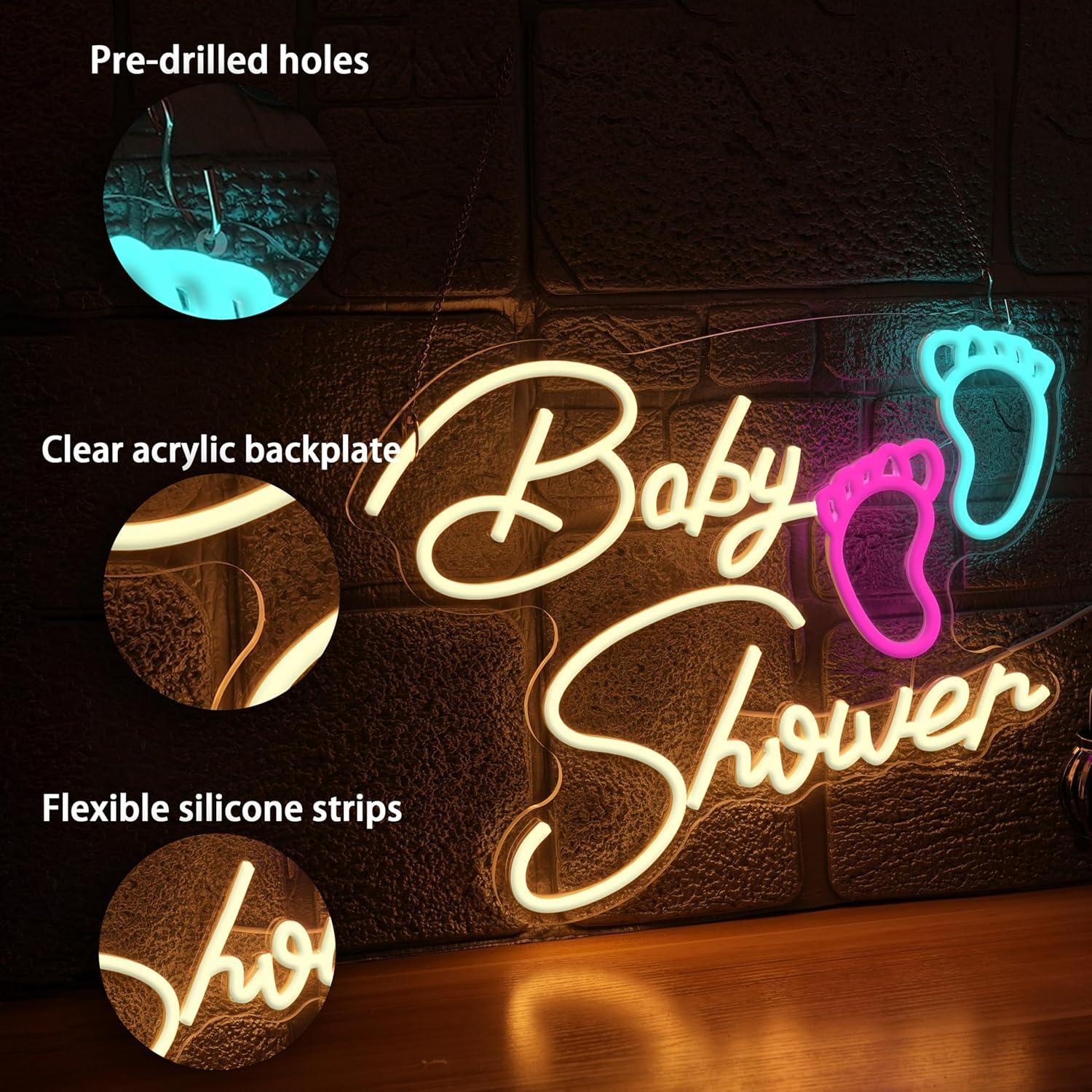 Lampu Neon Baby Shower Oh Baby - Neon Sign Party ulasan dan harga