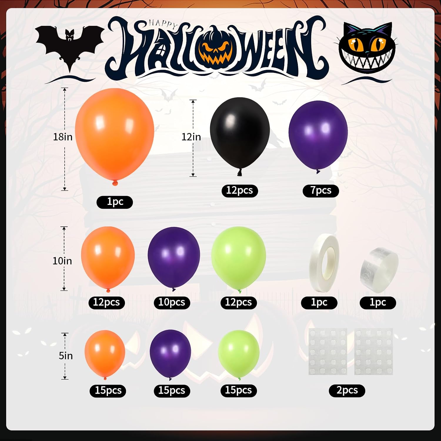 Kit Dekorasi Balon Halloween,  - Balloon Arch Kit ulasan dan harga