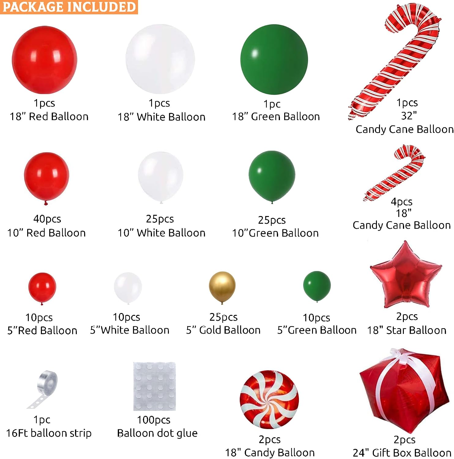 Kit Dekorasi Balon Natal, 162P - Balloon Arch Kit ulasan dan harga