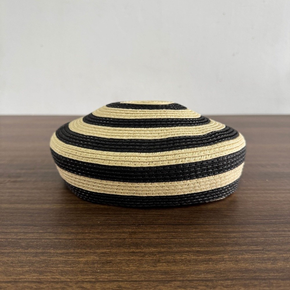 Topi Pantai Motif Garis-garis, - Paper Straw Color ulasan dan harga