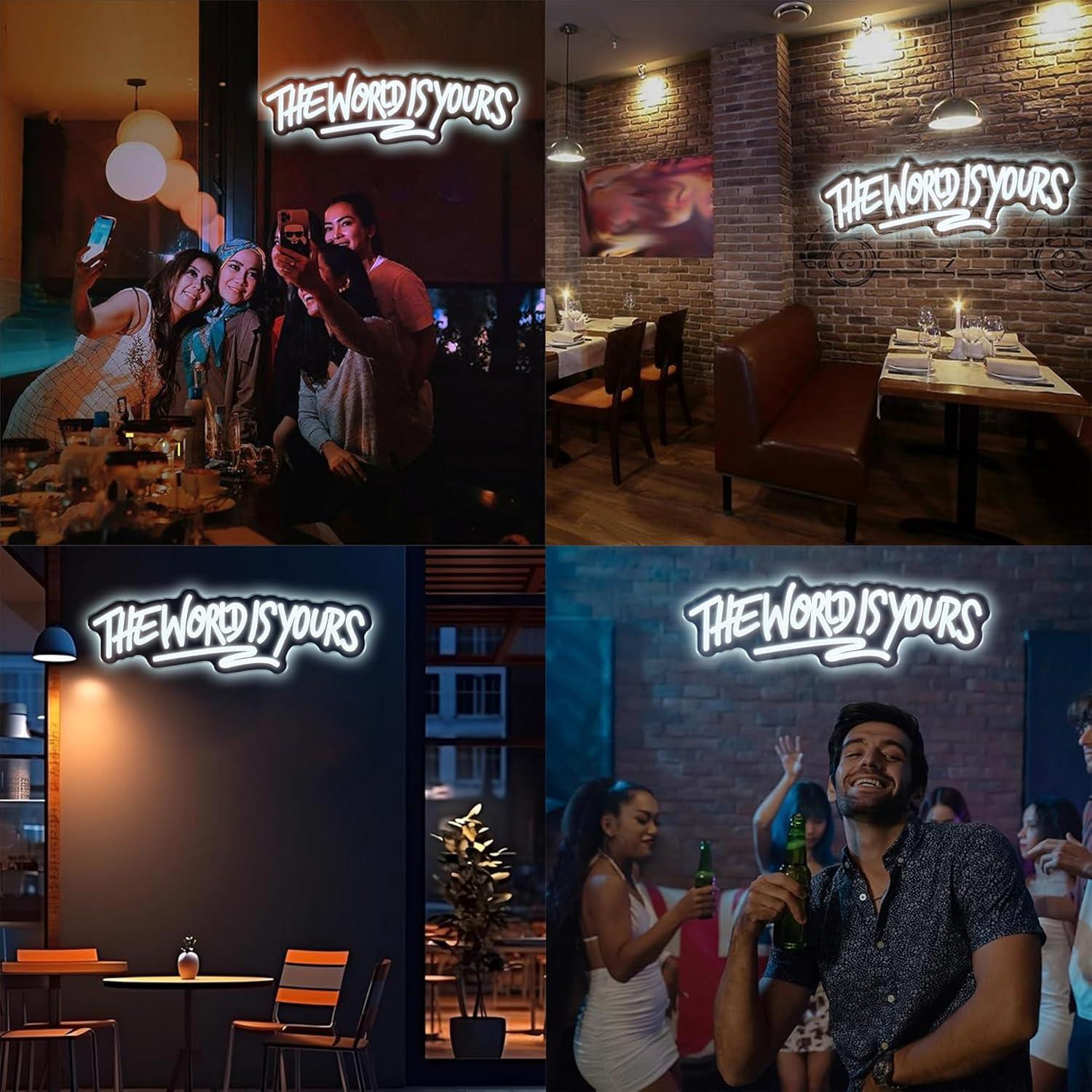 Lampu LED Neon Sign The World  - Neon Sign Party ulasan dan harga