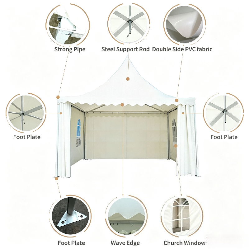 Tenda Pagoda Putih yang Dapat  - Event & Party Supply ulasan dan harga